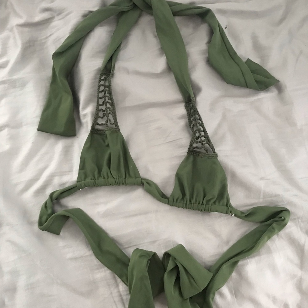 Acacia Crochet Halter Top|Palm Green| Size SMALL